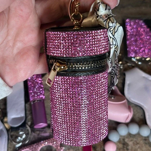 Pink Rhinestone Keychain & Accessory Lot - Picture 4 of 6